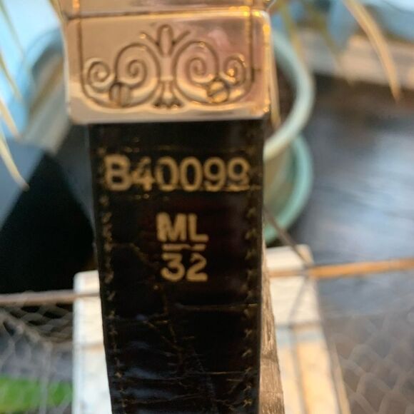 Brighton reversible Brown black crocodile print belt size 32 - Picture 3 of 5